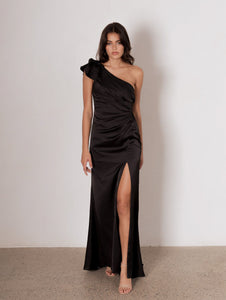 kiko high slit dress Kiko High Side Slit Dress - Black