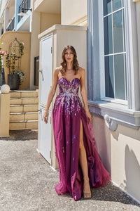 PO897 DELHI FORMAL DRESS PLUM 2