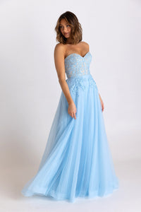 PO926 Hadley formal dress pale blue