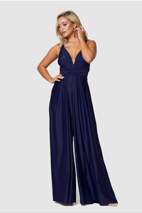 Petra Wrap Jumpsuit Navy front